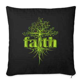 Foi Arbre Espoir Motivation Forêt Symbole icône - Housse de coussin décorative 45 x 45 cm - noir - Devant