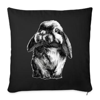 Rabbit Schlapohr - Sofa pillowcase 17,3'' x 17,3'' (45 x 45 cm) - black - Front
