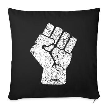 Erhobene Faust der Solidarität - Sofakissenbezug 45 x 45 cm - Schwarz - Vorne