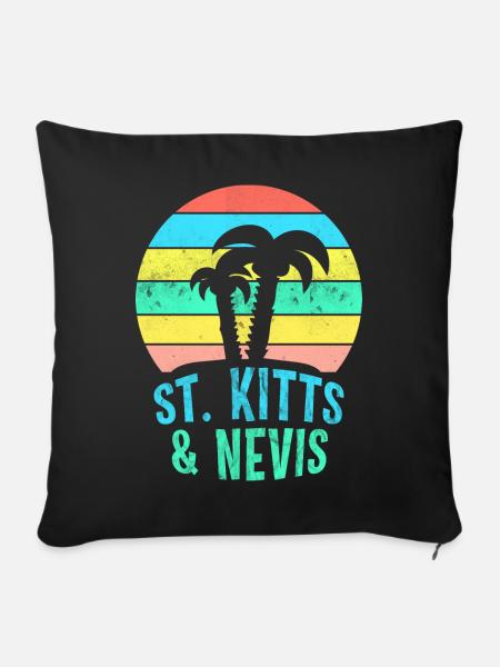 ST. KITTS & NEVIS - Sofa pillowcase 17,3'' x 17,3'' (45 x 45 cm) - black