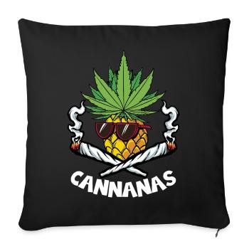 CANNANAS GRAS CANNABIS HANF KIFFEN KIFFER - Sofakissenbezug 45 x 45 cm - Schwarz - Vorne