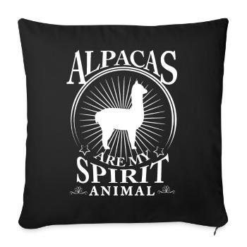 Alpacas are my spirit Animal - Sofa pillowcase 17,3'' x 17,3'' (45 x 45 cm) - black - Front