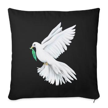 Peace Dove Peace Symbol - Sonja Ariel - Sofa pillowcase 17,3'' x 17,3'' (45 x 45 cm) - black - Front