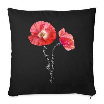 Poppies in sommer Mother's Day gift - Sofa pillowcase 17,3'' x 17,3'' (45 x 45 cm) - black - Front