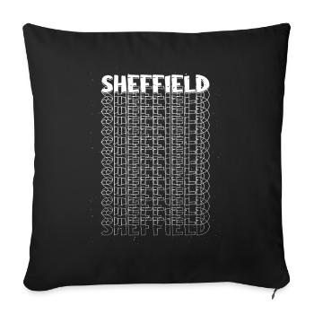 Sheffield England UK City Font Skyline Home - Sofa pillowcase 17,3'' x 17,3'' (45 x 45 cm) - black - Front
