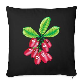 Barberries - Sofa pillowcase 17,3'' x 17,3'' (45 x 45 cm) - black - Front