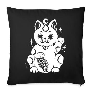 Maneki Neko Gothic - Sofa pillowcase 17,3'' x 17,3'' (45 x 45 cm) - black - Front