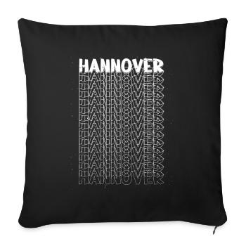 Hanovre Allemagne City Font Skyline Accueil - Housse de coussin décorative 45 x 45 cm - noir - Devant