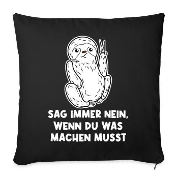 Faul Urwald Tier Faultier Statement Dschungel - Sofakissenbezug 45 x 45 cm - Schwarz - Vorne