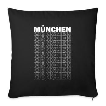 Munich Allemagne City Font Skyline Accueil - Housse de coussin décorative 45 x 45 cm - noir - Devant