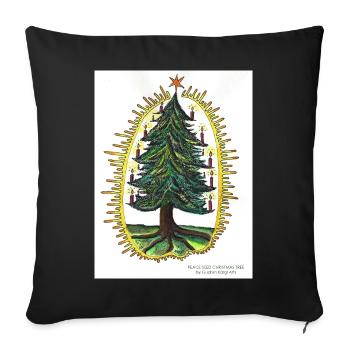 PEACE SEED CHRISTMAS TREE by Gudrun Kargl - Sofakissenbezug 45 x 45 cm - Schwarz - Vorne
