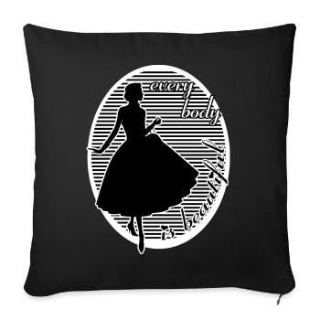 Chaque corps est belle beauté femme beauté - Housse de coussin décorative 45 x 45 cm - noir - Devant