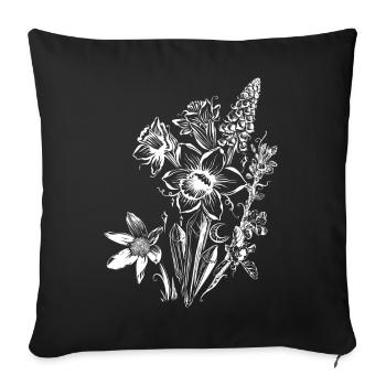 Daffodils Flowers Spring Rock Crystal - Sofa pillowcase 17,3'' x 17,3'' (45 x 45 cm) - black - Front