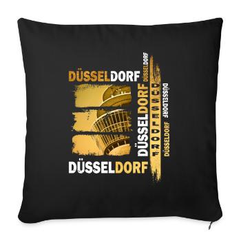 Dusseldorf Skyline Gold Germany City Grunge - Sofa pillowcase 17,3'' x 17,3'' (45 x 45 cm) - black - Front