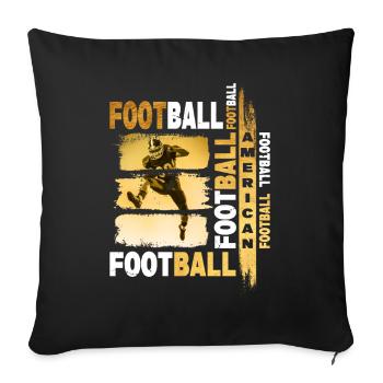 Joueur de football américain Gold Vintage Retro Sport - Housse de coussin décorative 45 x 45 cm - noir - Devant