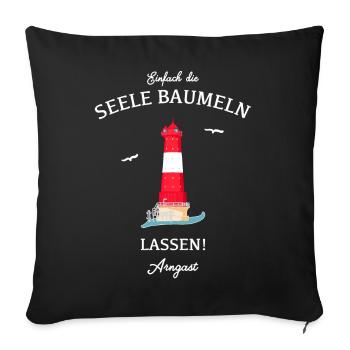 Leuchtturm Arngast, Wilhelmshaven, Deutsche Bucht - Sofakissenbezug 45 x 45 cm - Schwarz - Vorne
