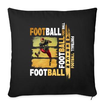 Joueur de football américain Gold Vintage Retro Sport - Housse de coussin décorative 45 x 45 cm - noir - Devant