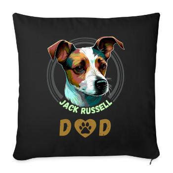 Jack Russell Dad - Sofa pillowcase 17,3'' x 17,3'' (45 x 45 cm) - black - Front