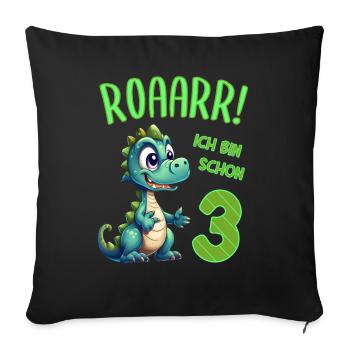 3. Geburtstag Kindergeburtstag 3 Jahre alt Kinder - Sofakissenbezug 45 x 45 cm - Schwarz - Vorne