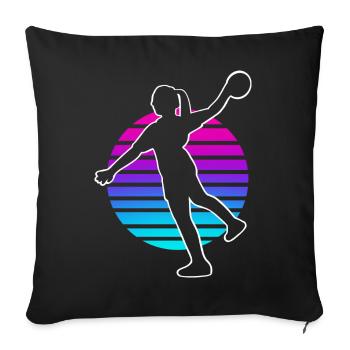 Handballeur Handballeur Femmes - Housse de coussin décorative 45 x 45 cm - noir - Devant