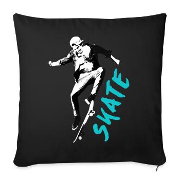 SKATE TSHIRT 2024 - Sofa pillowcase 17,3'' x 17,3'' (45 x 45 cm) - black - Front