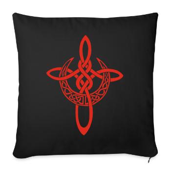 Red Lunar Cross - Sofa pillowcase 17,3'' x 17,3'' (45 x 45 cm) - black - Front