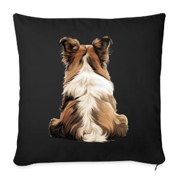 Shetland Sheepdog - Sofa pillowcase 17,3'' x 17,3'' (45 x 45 cm) - black - Front