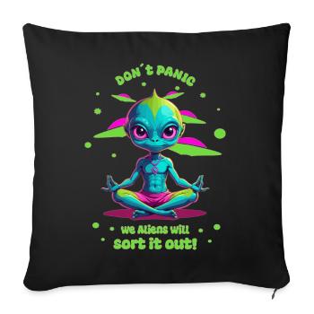 Alien Regulates this ! - Sofa pillowcase 17,3'' x 17,3'' (45 x 45 cm) - black - Front