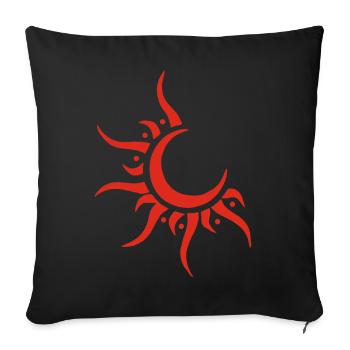 Red Sun and Moon - Sofa pillowcase 17,3'' x 17,3'' (45 x 45 cm) - black - Front