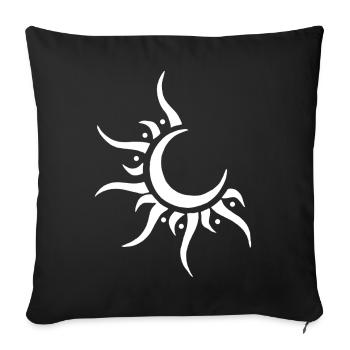 White Sun and Moon - Sofa pillowcase 17,3'' x 17,3'' (45 x 45 cm) - black - Front