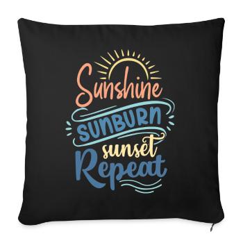 Soleil Coup De Soleil Coucher De Soleil Répéter - Housse de coussin décorative 45 x 45 cm - noir - Devant