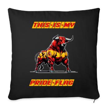 This is my pride flag Spain - Sofa pillowcase 17,3'' x 17,3'' (45 x 45 cm) - black - Front