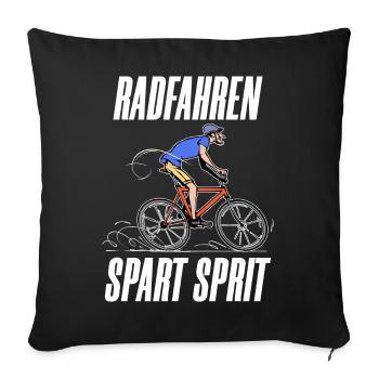Elektrische Energie Fahrrad Tanken Statement Strom - Sofakissenbezug 45 x 45 cm - Schwarz - Vorne