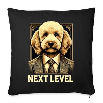 Goldendoodle Dog Next Level Suit Gift - Sofa pillowcase 17,3'' x 17,3'' (45 x 45 cm) - black - Front