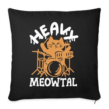 Schlagzeuger Katze - Sofakissenbezug 45 x 45 cm - Schwarz - Vorne
