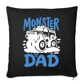 Monster Truck Papa Vatertag - Sofakissenbezug 45 x 45 cm - Schwarz - Vorne