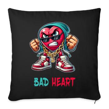 Evil heart design - Sofa pillowcase 17,3'' x 17,3'' (45 x 45 cm) - black - Front