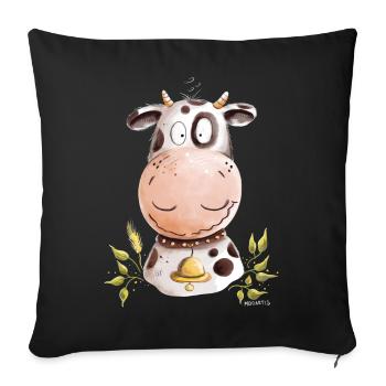 Droll Cow I Beef Farm Animals - Sofa pillowcase 17,3'' x 17,3'' (45 x 45 cm) - black - Front