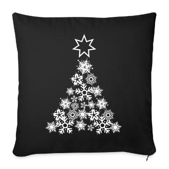 flocons de neige de Noël sapin de Noël - Housse de coussin décorative 45 x 45 cm - noir - Devant