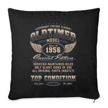 Oldtimer Baujahr 1956 Jahrgang Geburtstag Geschenk - Sofakissenbezug 45 x 45 cm - Schwarz - Vorne