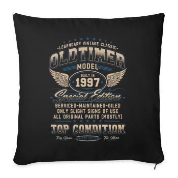 Voiture de collection Année 1997 Cadeau d’anniversaire vintage - Housse de coussin décorative 45 x 45 cm - noir - Devant