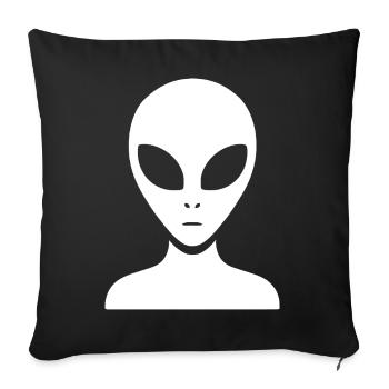 Minimalist Alien Portrait Silhouette - Sofa pillowcase 17,3'' x 17,3'' (45 x 45 cm) - black - Front