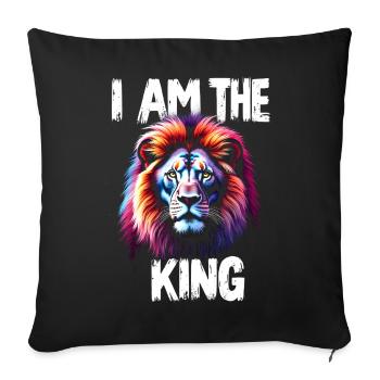 I am the King Lion - Sofa pillowcase 17,3'' x 17,3'' (45 x 45 cm) - black - Front