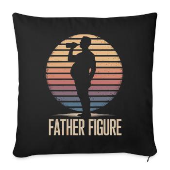 Figure paternelle drôle ventre de bière papa Bod - Housse de coussin décorative 45 x 45 cm - noir - Devant