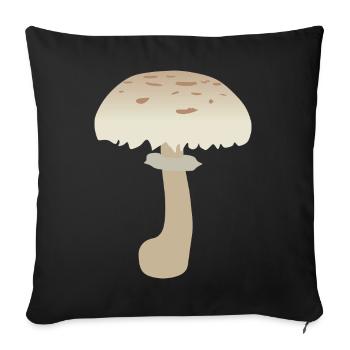 Minimalist Parasol Mushroom Illustration - Sofa pillowcase 17,3'' x 17,3'' (45 x 45 cm) - black - Front