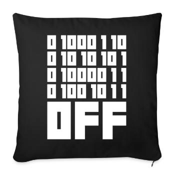 Binary Code F**k OFF – Humour Nerd & Geek Code - Housse de coussin décorative 45 x 45 cm - noir - Devant