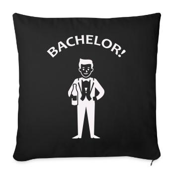 Festive bachelor party humor - Sofa pillowcase 17,3'' x 17,3'' (45 x 45 cm) - black - Front