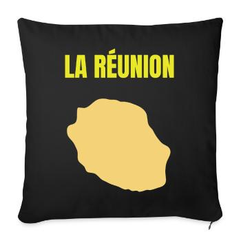 Reunion Island Golden Map T-shirt - Sofa pillowcase 17,3'' x 17,3'' (45 x 45 cm) - black - Front