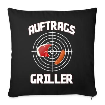 BBQ Grillades Fête des Pères Cadeau de la Journée des Hommes - Housse de coussin décorative 45 x 45 cm - noir - Devant