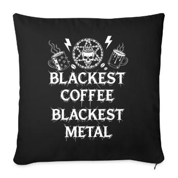 Schwarzer Kaffee Metal Fan - Sofakissenbezug 45 x 45 cm - Schwarz - Vorne